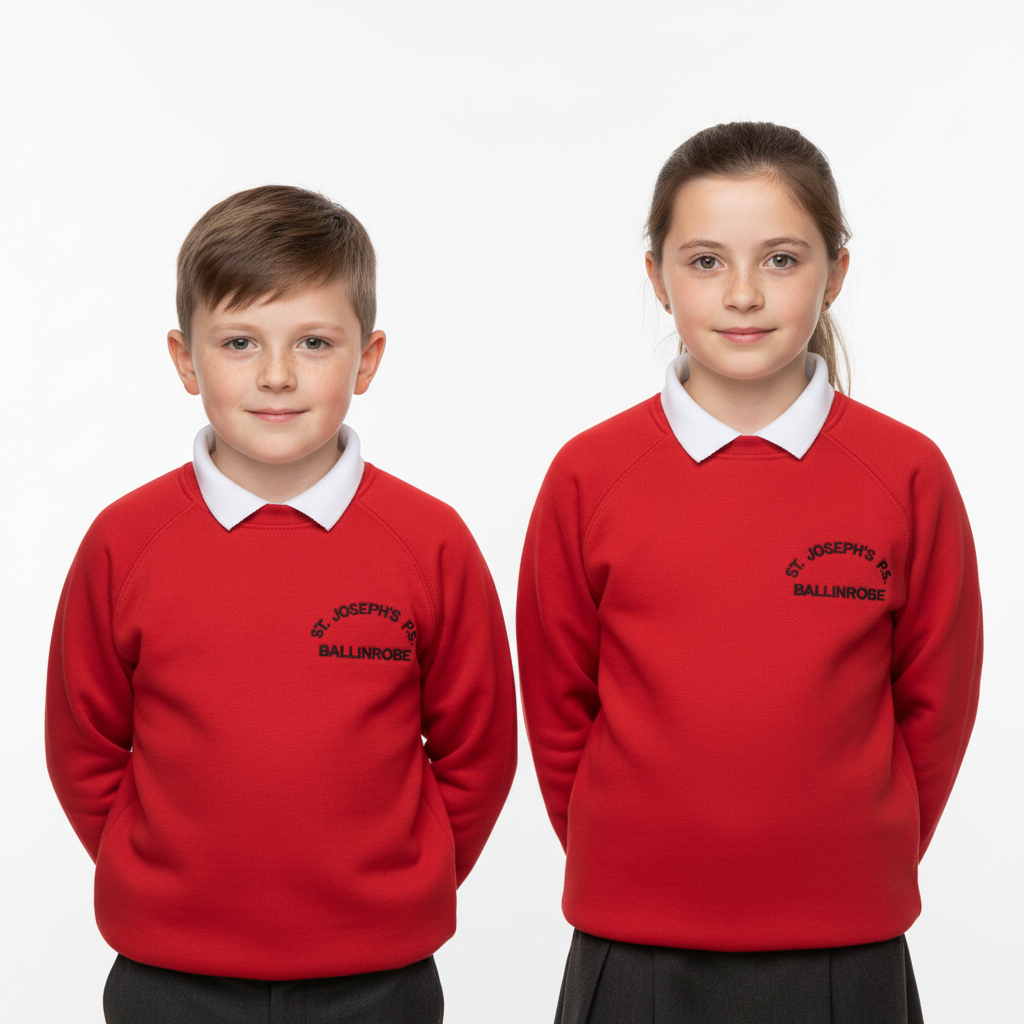 Boy and Girl - Red Primary School Sweatshirt - Square