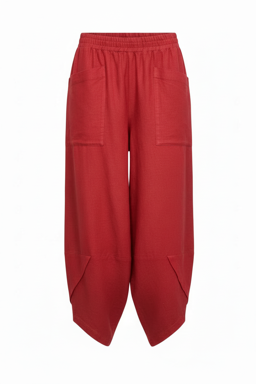 Bright Red Linen Trousers Studio