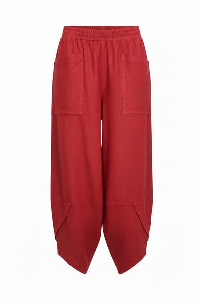 Bright Red Linen Trousers Studio