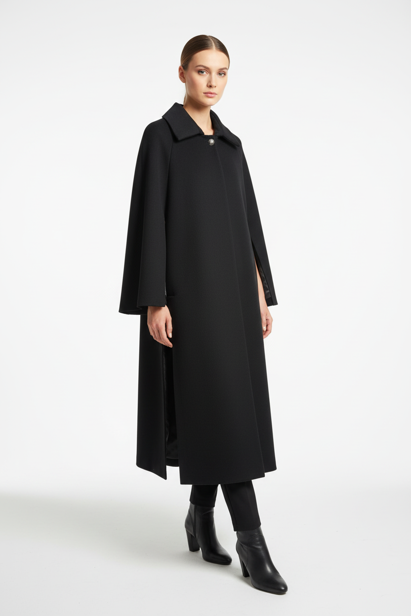 Cape coat LC1757 with side split