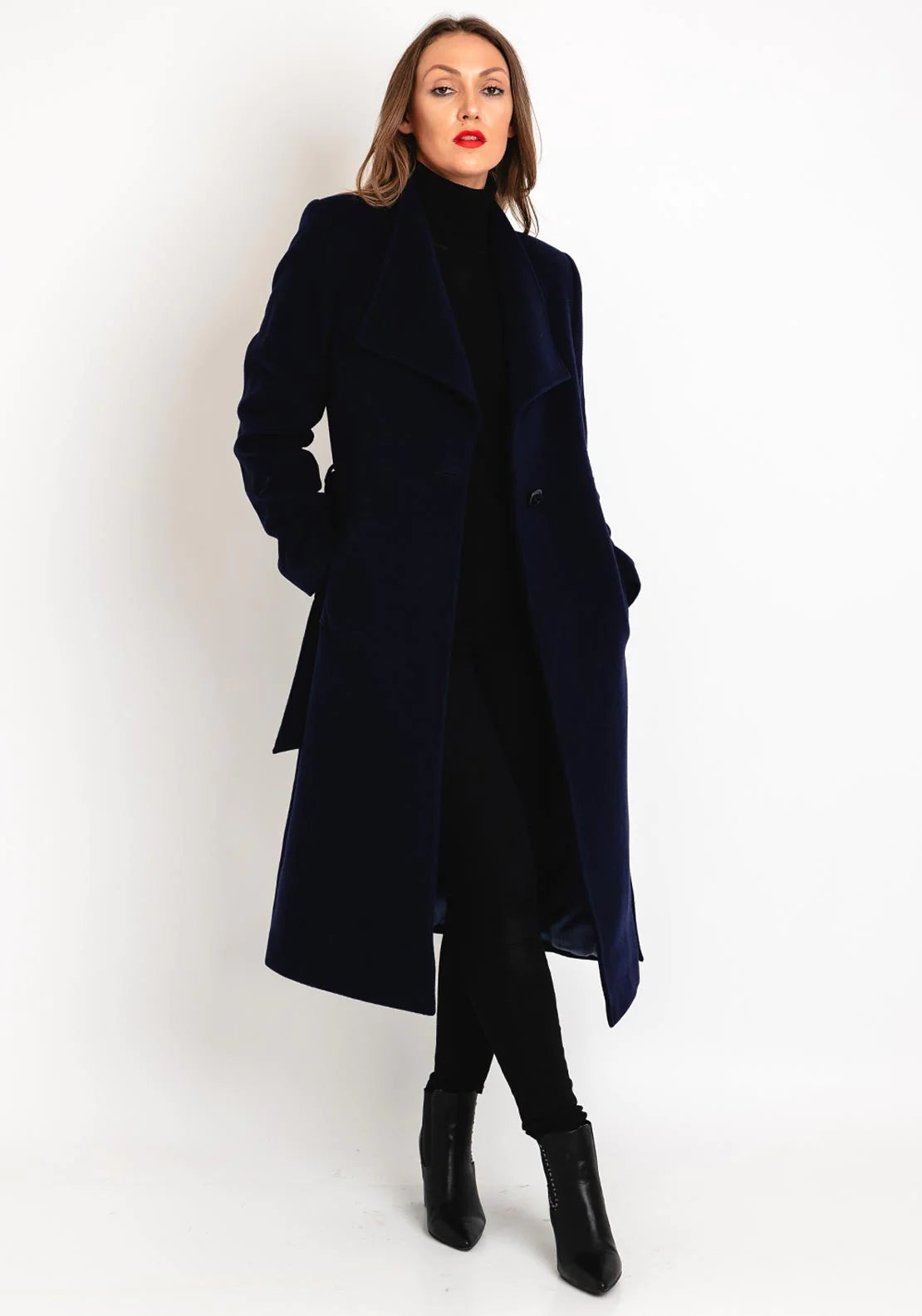 Christina Felix Wool and Cashmere long Belted coat Oyster