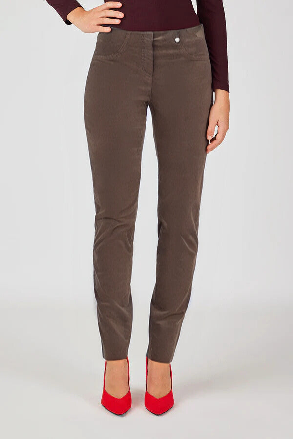 Robell Fine Cord Trousers in Taupe 52457 54636