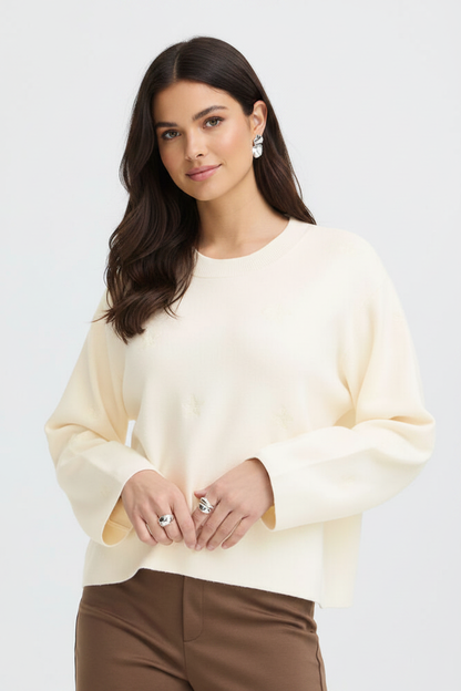 Cream Embossed Jumper - New Model