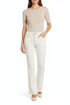 Cream Flared Jeans - Studio Model