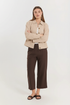 Dark Brown Wide-Leg Trousers