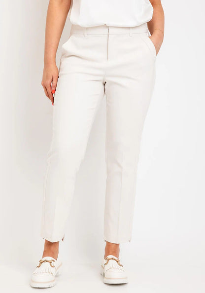 Fransa Tessa Straight Leg Dressy Trouser in Cream 20611257