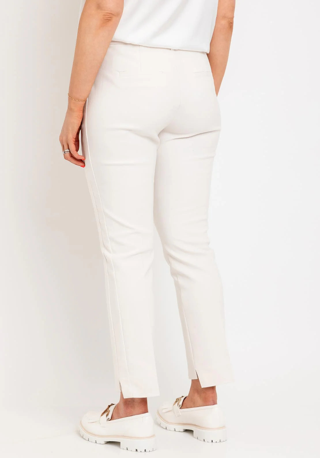 Fransa Tessa Straight Leg Dressy Trouser in Cream 20611257