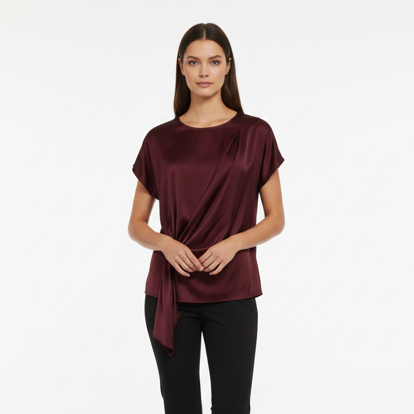 Free/Quent Satin Blouse – Model Shot