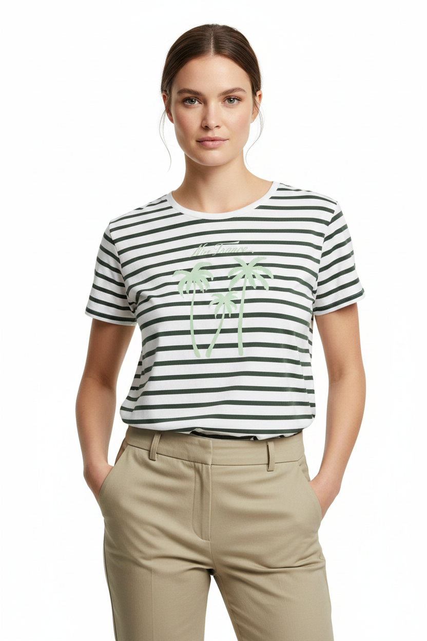Free/Quent Stripe Tee on Model