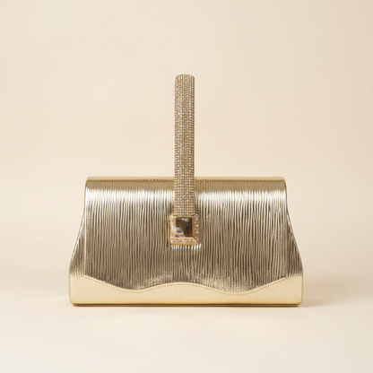 Gold Ribbed Evening Bag Studio