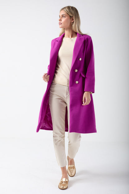 Marc Angelo Tailored Coat in Magenta