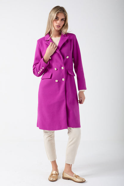 Marc Angelo Tailored Coat in Magenta