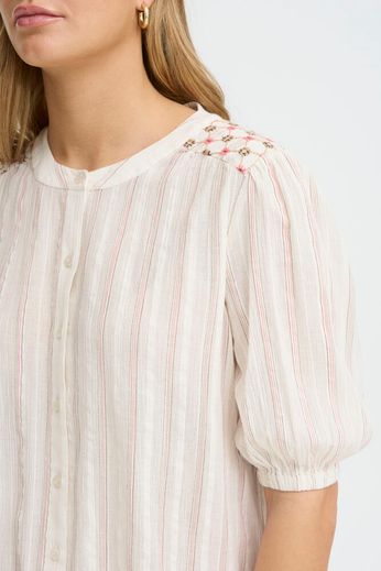 Fransa Boho buttoned Blouse with embroidery shoulder detail 20617592