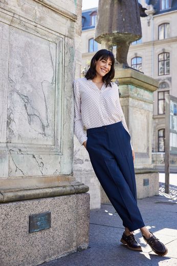 Fransa Abigail pin tuck Trousers in Navy