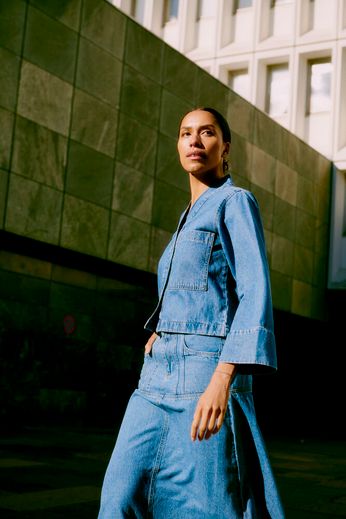 Byoung Collarless Denim Jacket 20818565