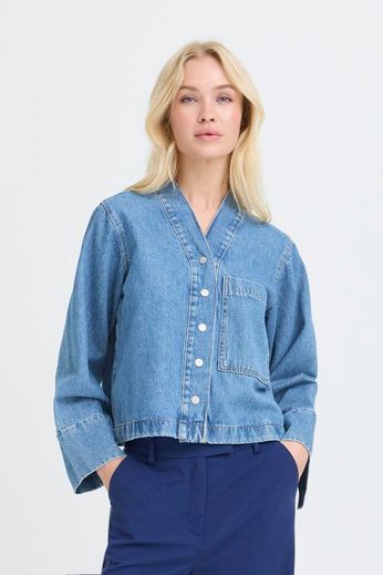 Byoung Collarless Denim Jacket 20818565