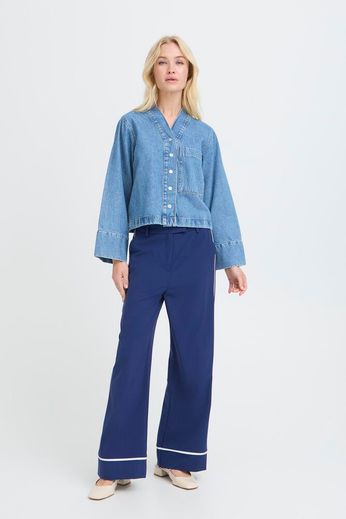 Byoung Collarless Denim Jacket 20818565