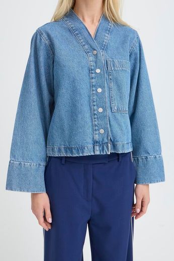 Byoung Collarless Denim Jacket 20818565