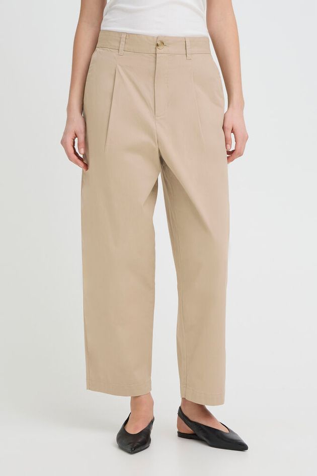 Fransa Arlene Cotton Trousers in Barrel Shape 20617694