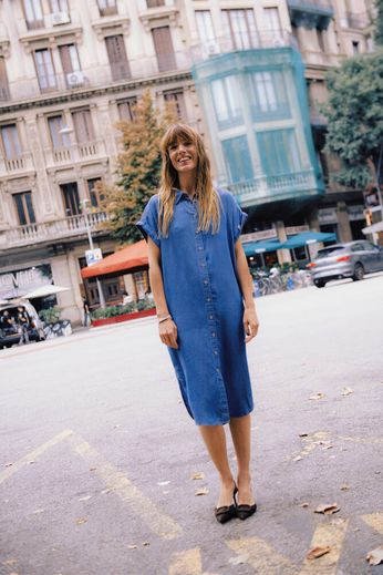 Byoung Short Sleeve Denim Shirt dress 20818786