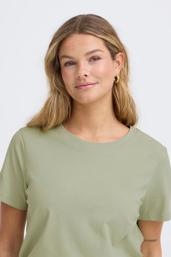 Fransa  Round neck Short Sleeve Cotton Tee  20605388