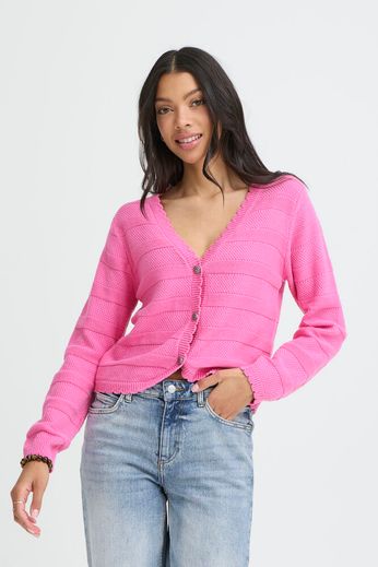 Byoung V Neck Cotton Cardigan in pink or blue 20818460