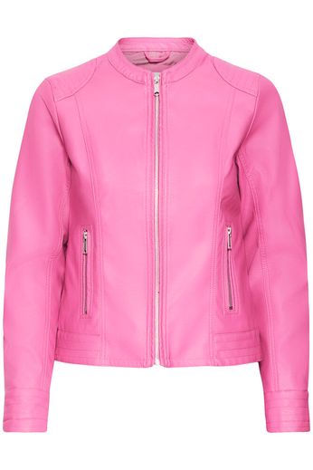 Byoung Faux Leather Biker Jacket 20809396 Pink