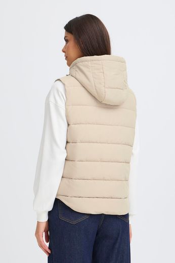 Byoung Short Quilted Gilet with hood. Beige or Rose Pink  20617355