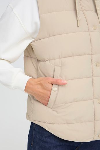 Byoung Short Quilted Gilet with hood. Beige or Rose Pink  20617355