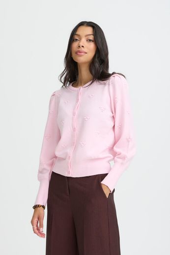 Byoung Pretty Textured Cardigan in Pink Or White 20818444