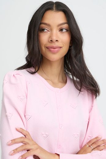 Byoung Pretty Textured Cardigan in Pink Or White 20818444