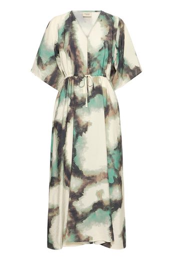 Fransa v neck marble print midi dress20617498