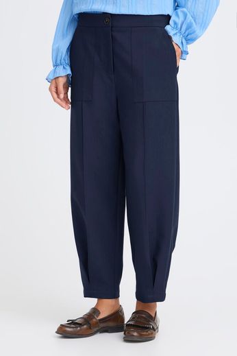 Fransa Abigail pin tuck Trousers in Navy