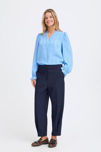 Fransa Abigail pin tuck Trousers in Navy