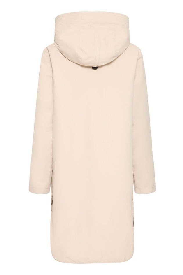 Fransa Lightweight Coat in Oxford Tan with Contrast zip detail   20615226