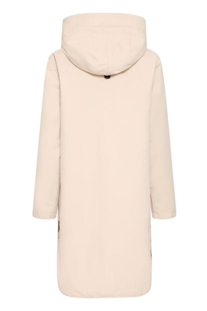 Fransa Lightweight Coat in Oxford Tan with Contrast zip detail   20615226