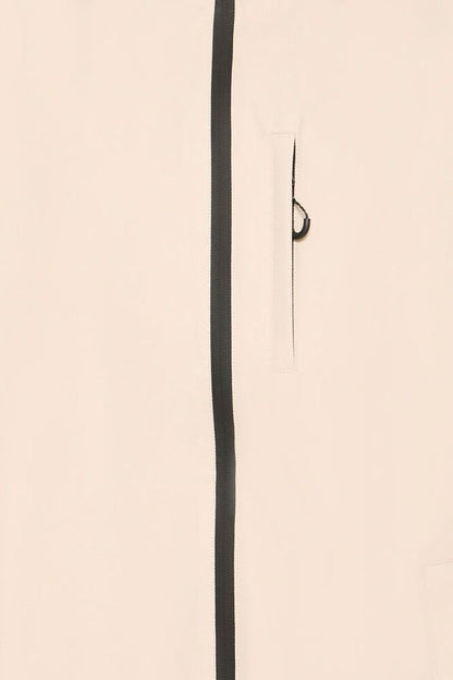 Fransa Lightweight Coat in Oxford Tan with Contrast zip detail   20615226