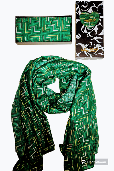 Luxury metallic print scarf with gift box 🎁