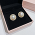 Iridescent pearl earrings in pink gift box