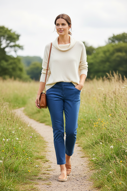 Lifestyle photo - shorter denim trousers
