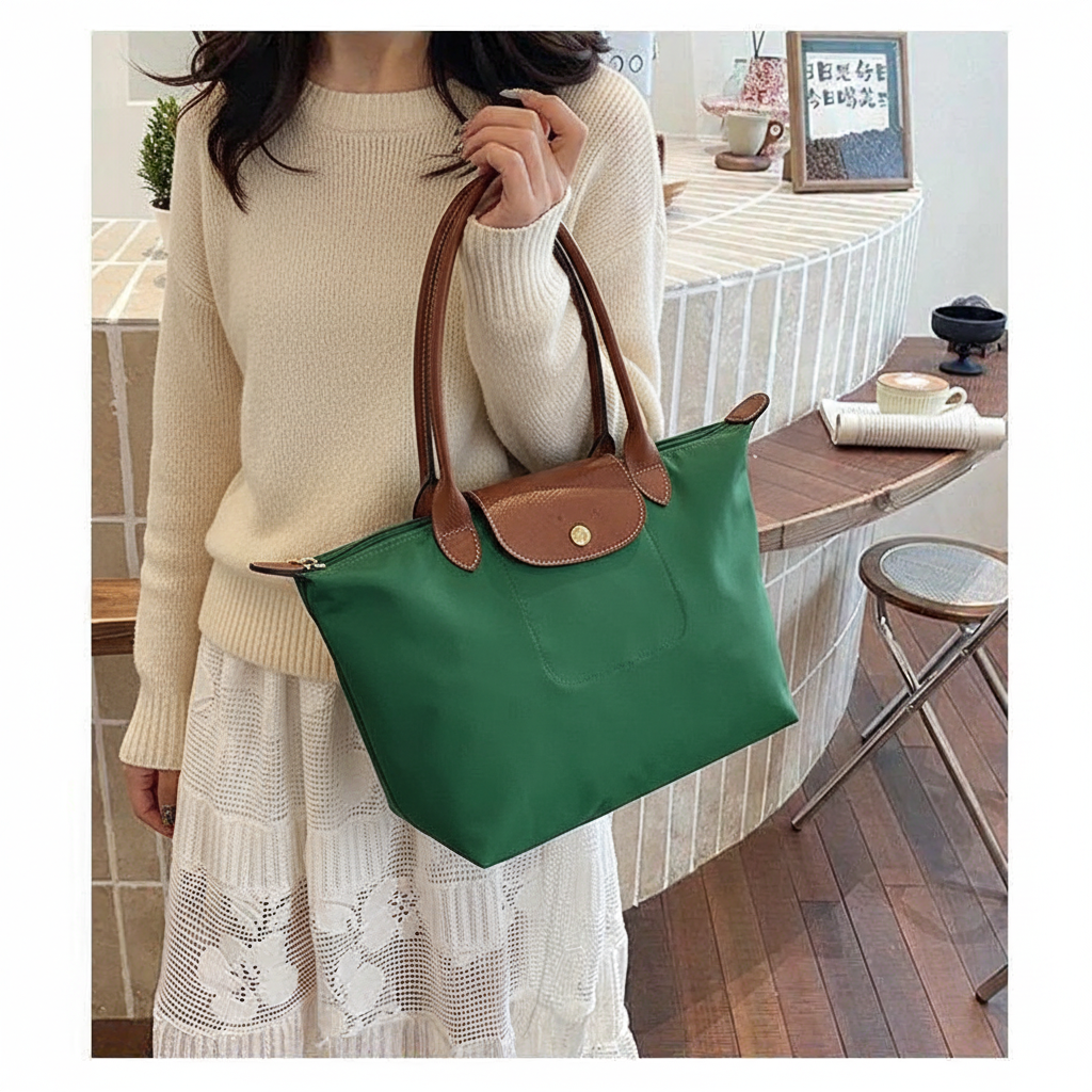 Long Weekend Green Tote - Short Handles