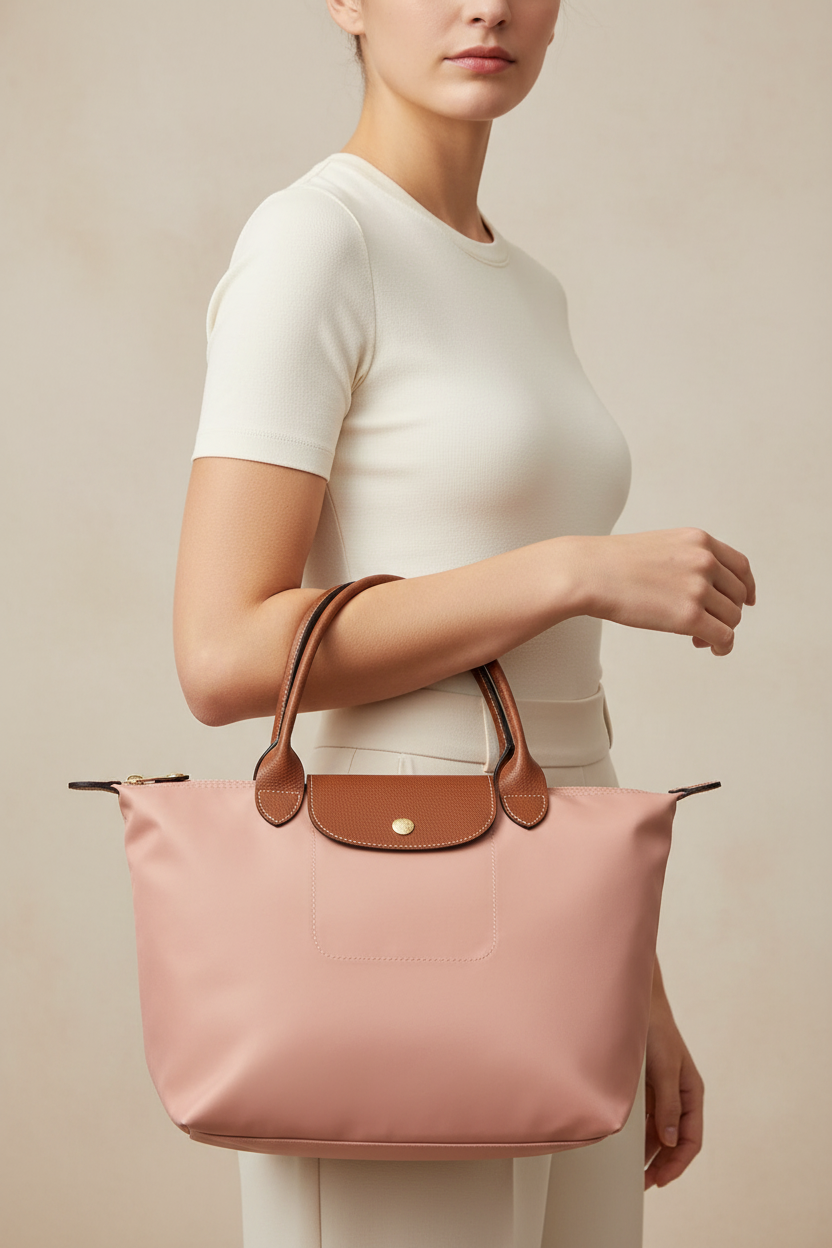 Long Weekend Tote in Pink - Upper Body Lifestyle v2