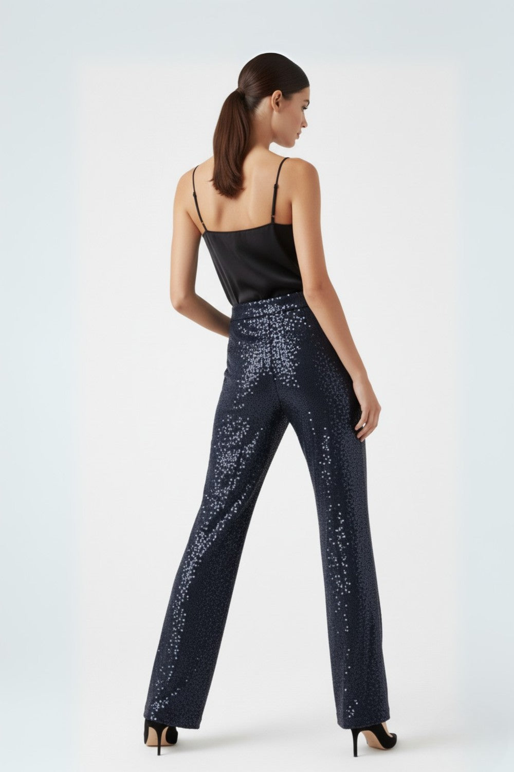 Marc Angelo Sequin Trousers in Navy Ma34103