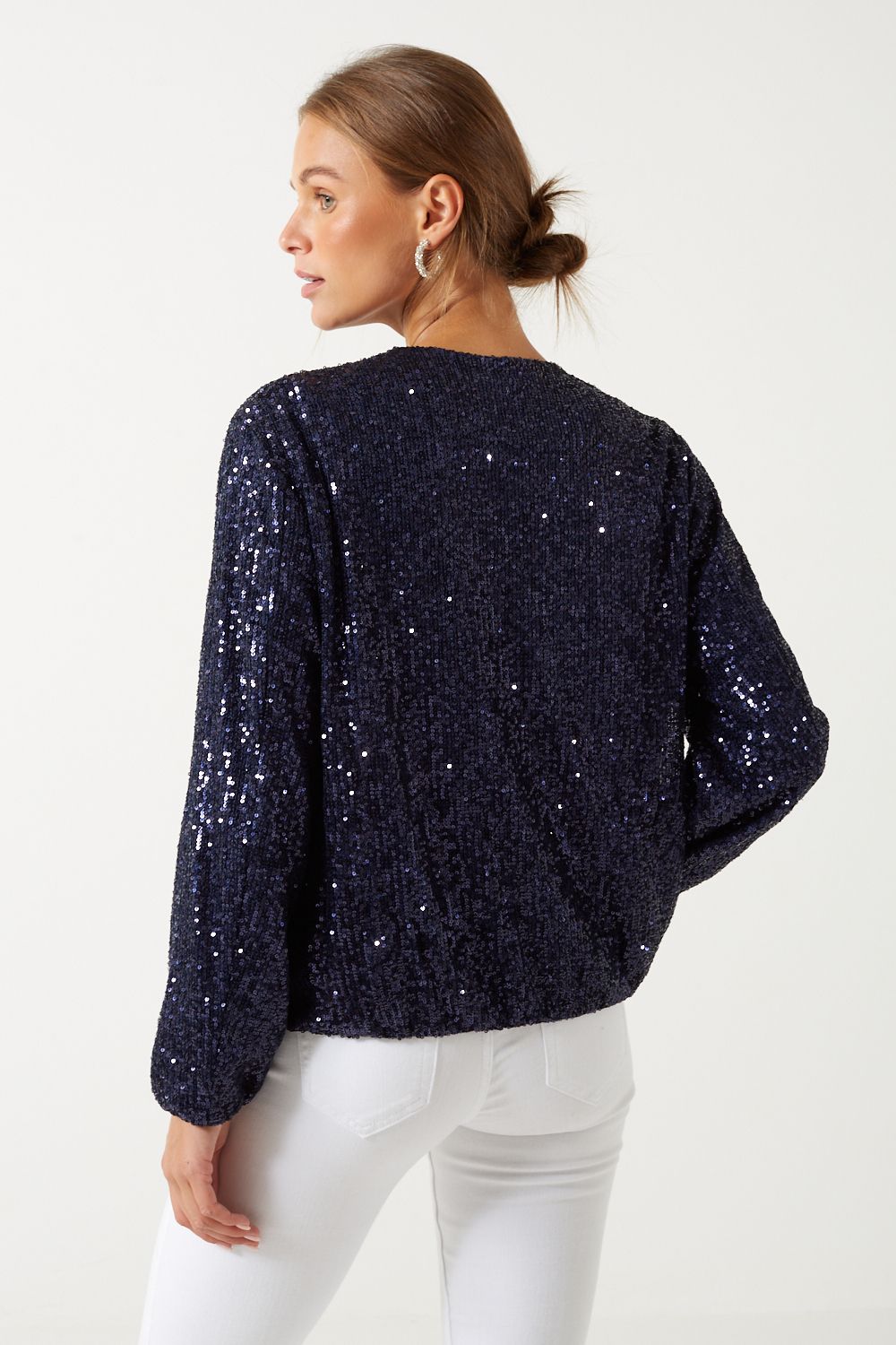 Marc Angelo Sequin bomber jacket in Navy Ma3501