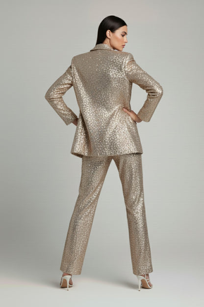 Marc Angelo Sequin blazer in Champagne