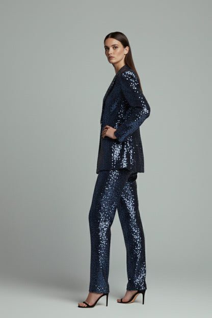 Marc Angelo Sequin Blazer in Navy