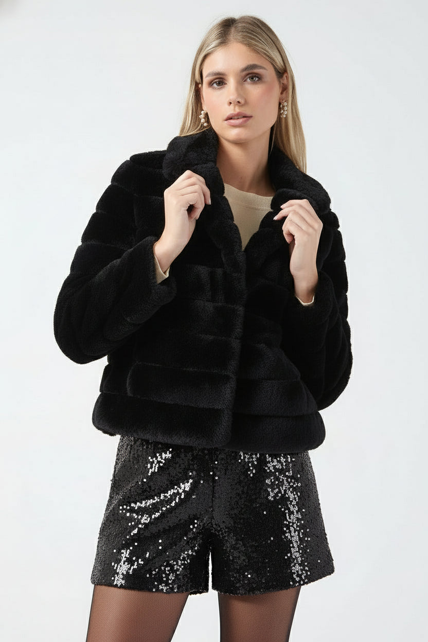 Marc Angelo Black Fur Jacket Ma45507