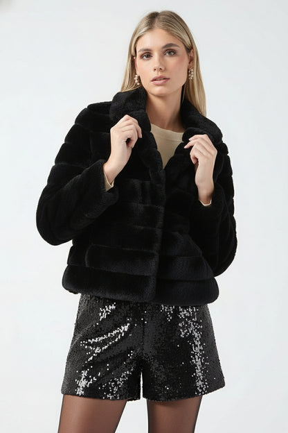 Marc Angelo Black Fur Jacket Ma45507