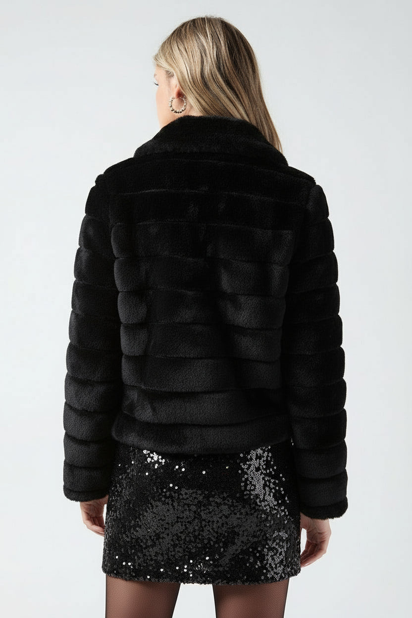 Marc Angelo Black Fur Jacket Ma45507