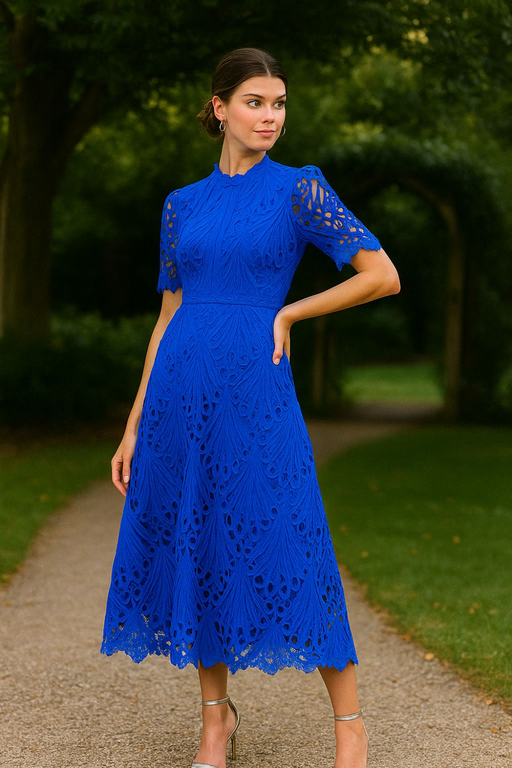 Emma Lace dress in Royal Blue